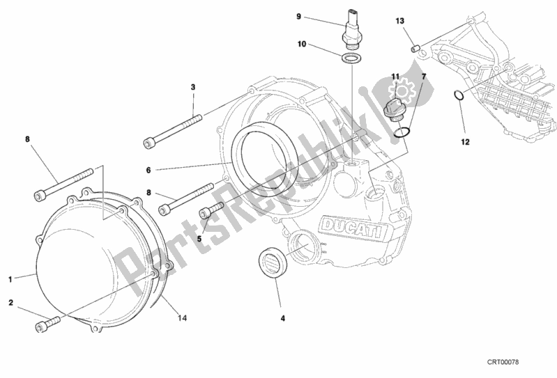 Toutes les pièces pour le Couvercle D'embrayage, Extérieur du Ducati Superbike 996 R 2001